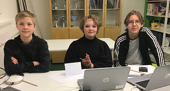 Frode Kihlsten, Maja-Lisa Tedeholm och Felix Muntean var de som fick representera sin klass i tävlingen Teknikåttan.