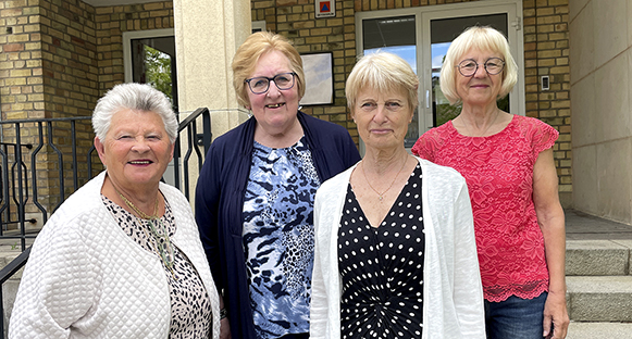 Margaretha (C), Lillemor (V), Solweig (S) och Britt (MP) är damerna bakom majoritetens budgetförslag.