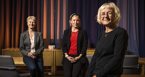 Fortsatt rödgrönt styre i kommunen. Här syns Solweig (S), Mirja (V) och Britt (Mp)
