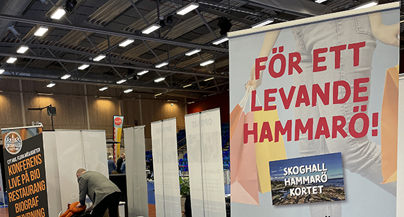 För ett levande Hammarö. Rollupp som syntes på Näringslivsmässan.